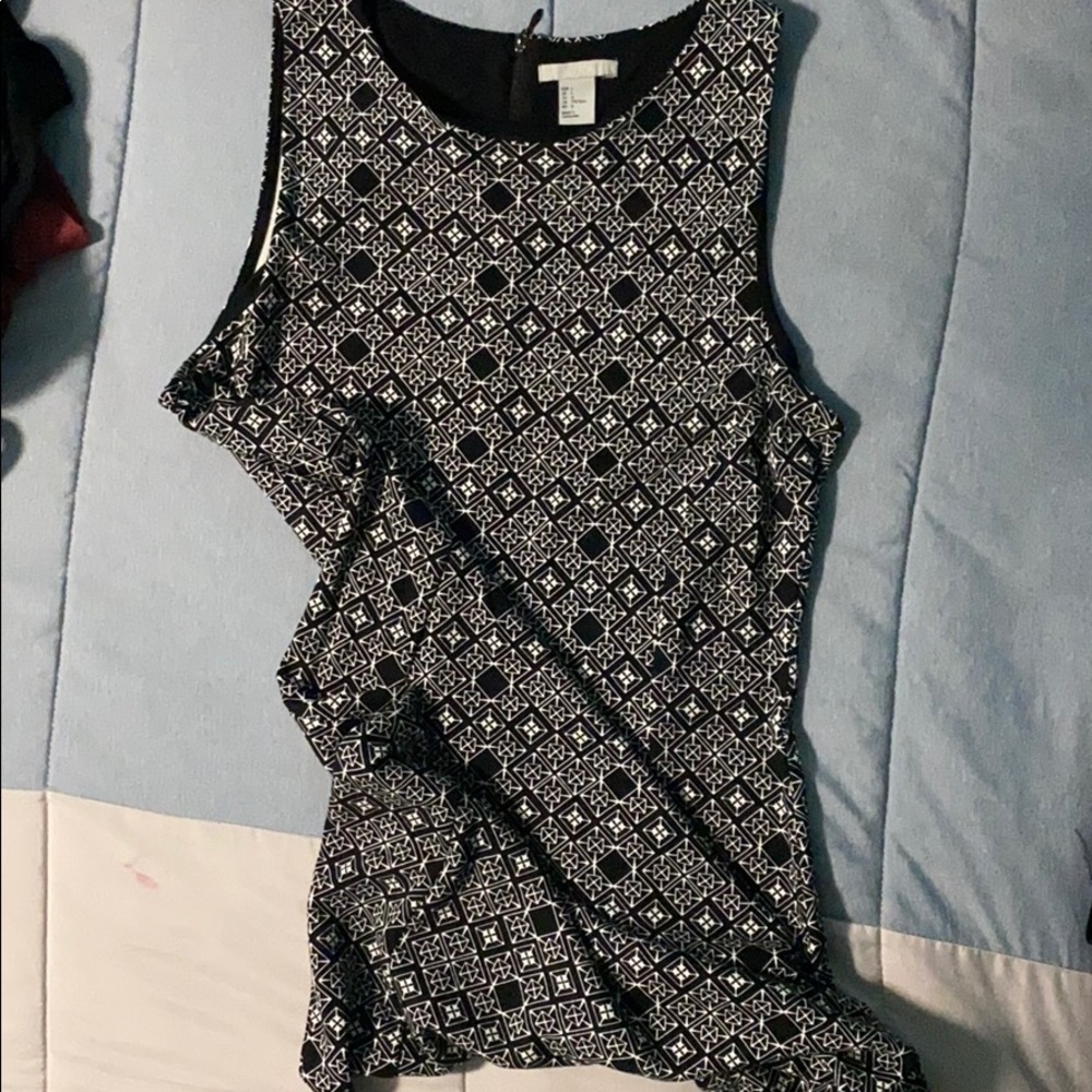 H&M black and white dress
